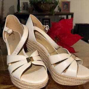 Michael Kors Cream Wedge Sandals